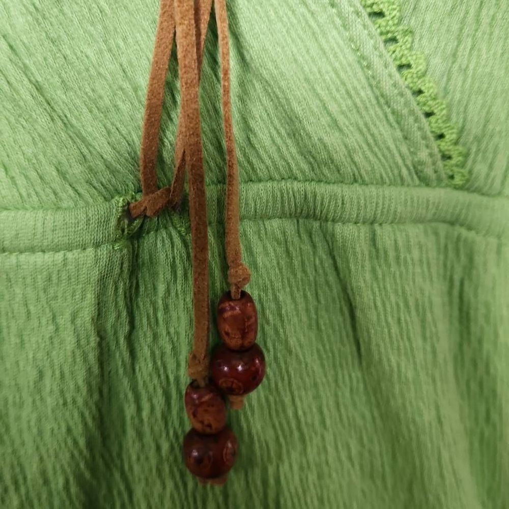 Faded Glory Stretch Ladies Size Medium Lime Green V-Neck Wrap Long Sleeve Top - Picture 5 of 7